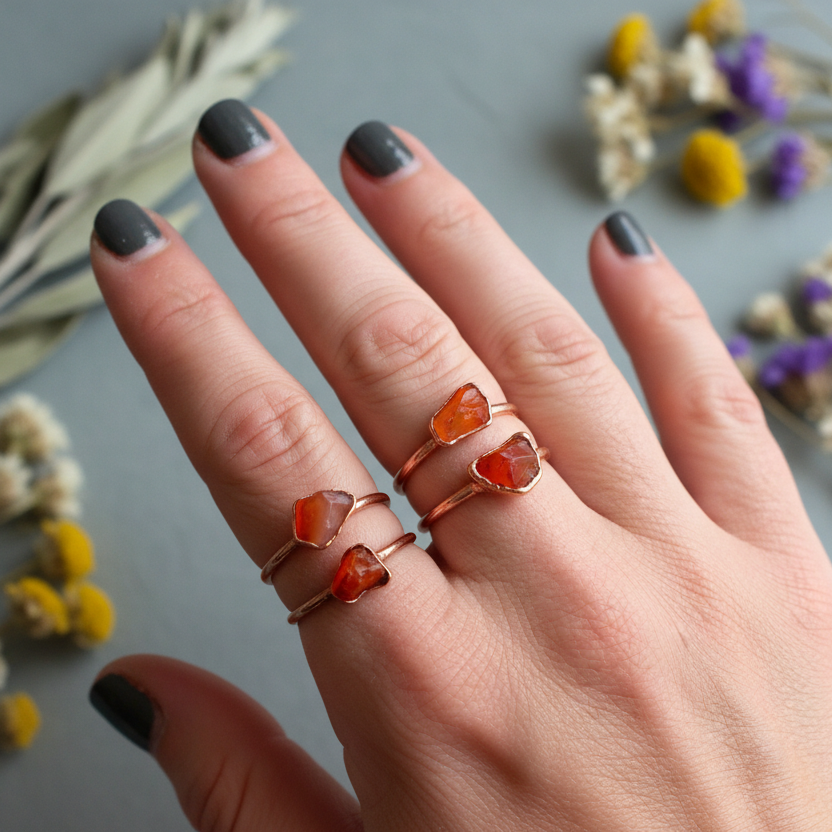 Carnelian Ring Hand Shot 2