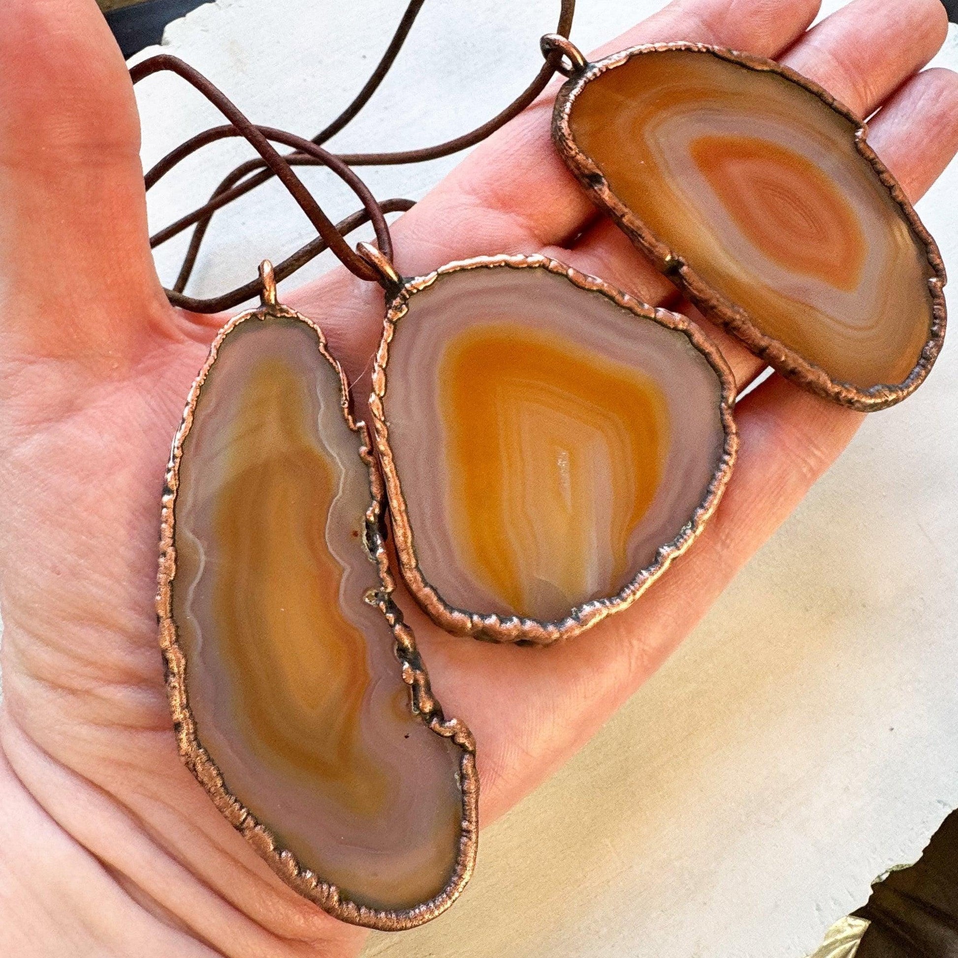 Red Agate Slice Necklace | Handmade Boho Copper Jewelry - Blackbird & Sage Jewelry