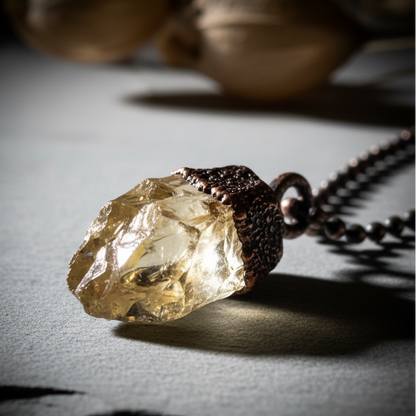 Citrine Ball Chain Necklace – Close Up
