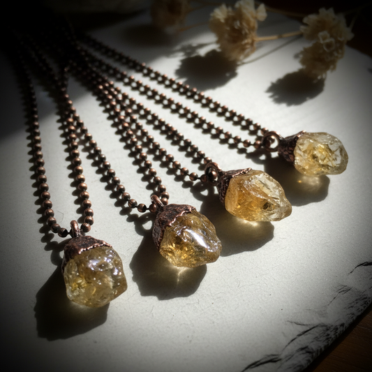 Citrine Ball Chain Necklace – Flat Lay v3