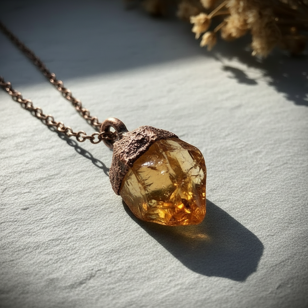 Citrine Chunk Close-Up Corrected