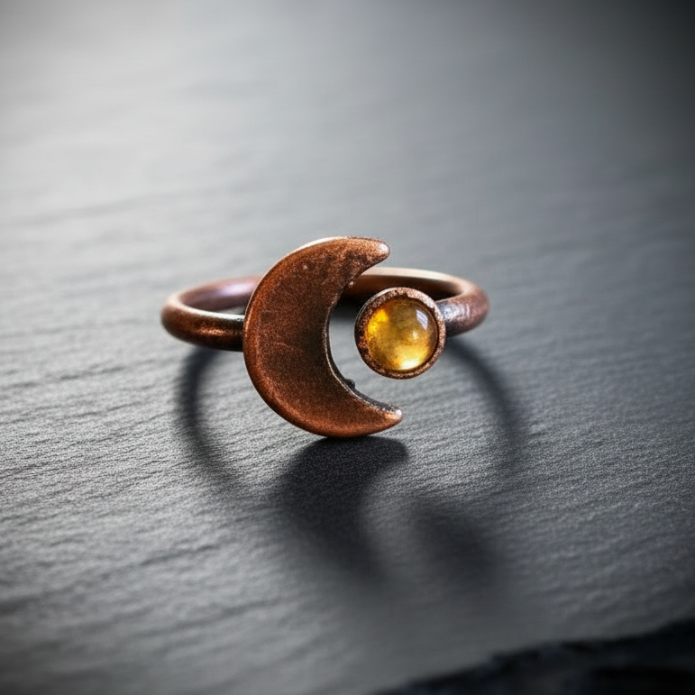 Citrine Moon Ring - Hero
