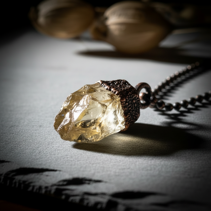 Citrine necklace close-up - lightened