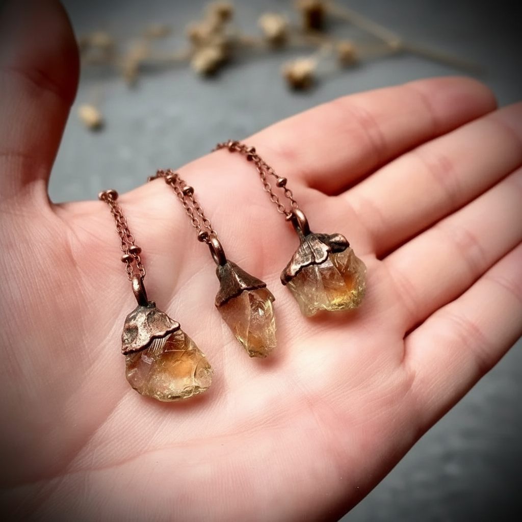 Citrine Necklace – Hand Shot