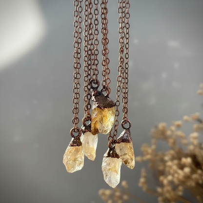 Citrine Necklace Hanging Slate 2