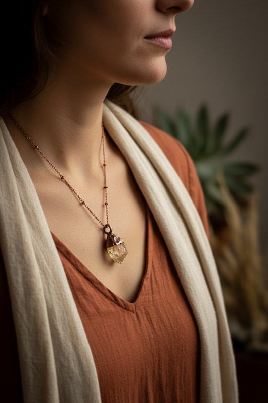 Citrine Necklace – Model Shot