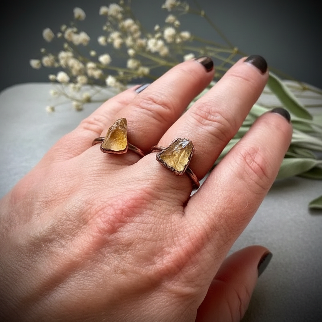 Citrine Ring – Hand Shot Brand Treatment