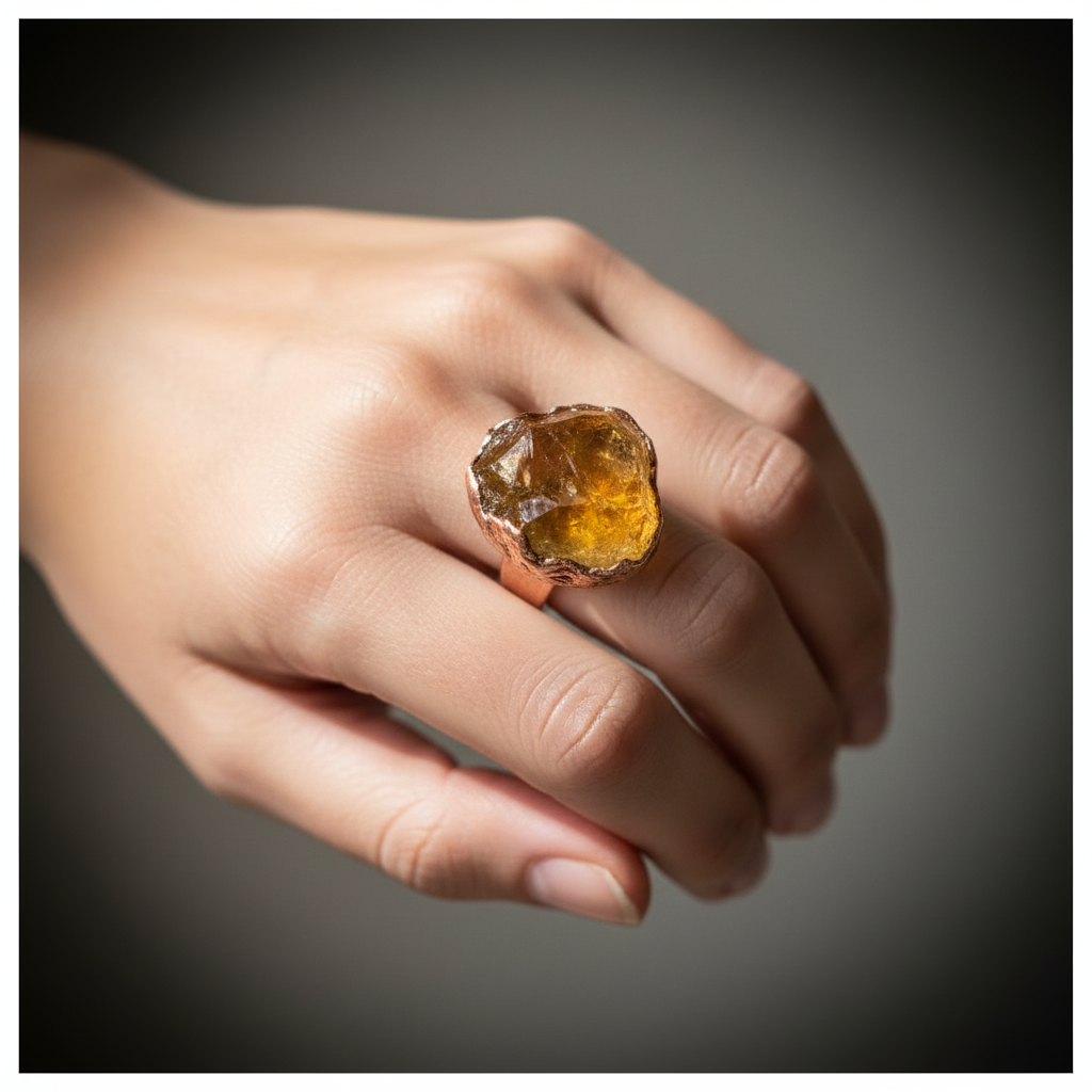 Citrine Ring Model Shot