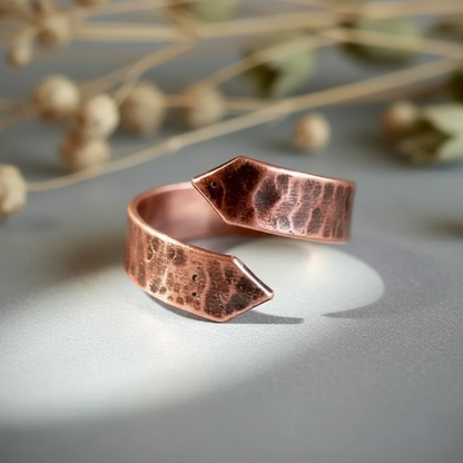Copper Arrow Ring Close-Up