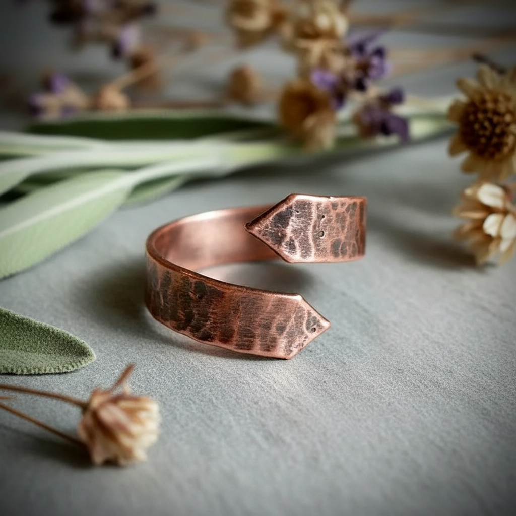 Copper Arrow Ring Hero Flat Lay