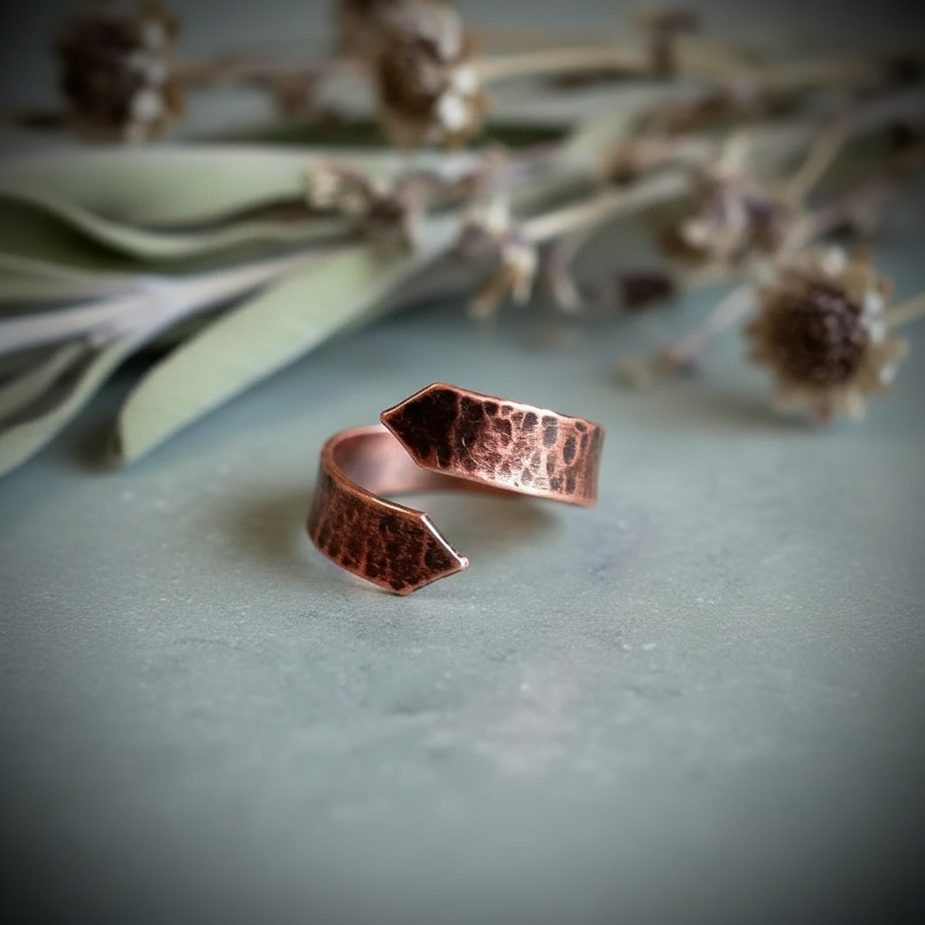 Copper Arrow Ring Second Angle