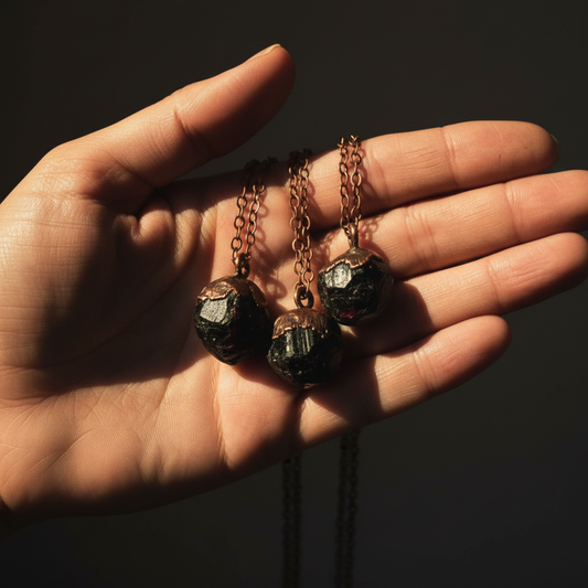 Garnet Necklace Hand