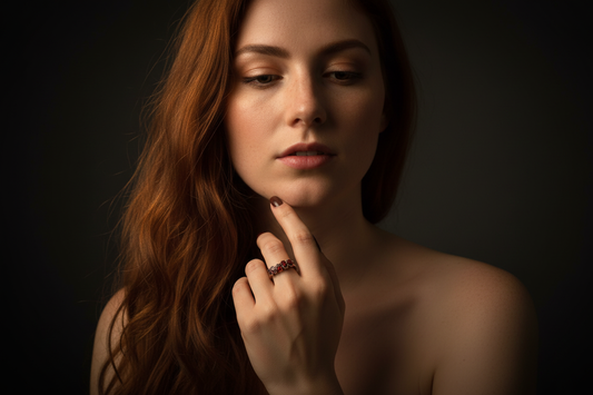 Garnet Ring Model Shot