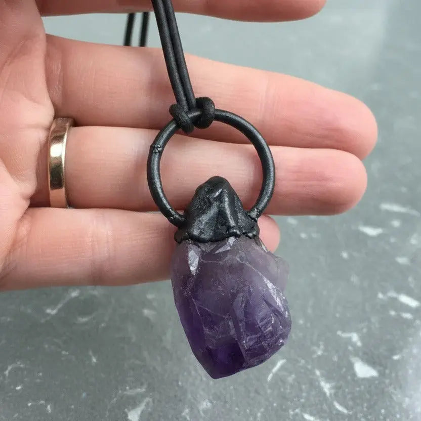 Amethyst Necklace | Electroformed Copper Jewelry