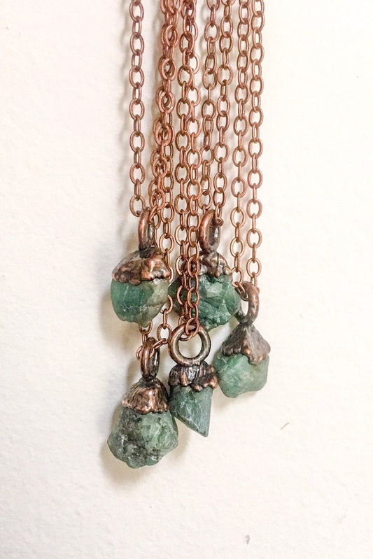 Raw Emerald Birthstone Pendant May Birthstone Jewelry Raw Layered Necklace  Boho Necklace Jewelry Gift for HerBohemian Jewelry Blackbird & Sage Jewelry