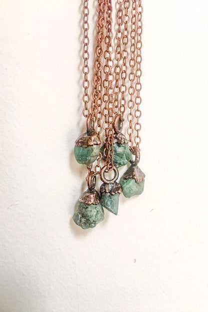 Raw Emerald Birthstone Pendant May Birthstone Jewelry Raw Layered Necklace  Boho Necklace Jewelry Gift for HerBohemian Jewelry Blackbird & Sage Jewelry