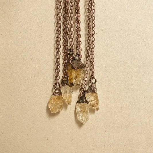 Citrine Necklace — Handcrafted Antique Copper Talisman for Clarity | Blackbird & Sage