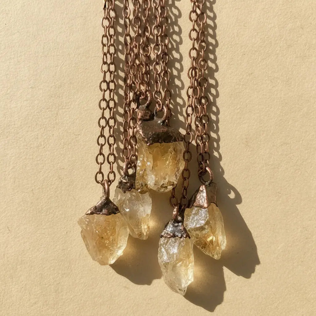 Citrine Necklace — Handcrafted Antique Copper Talisman for Clarity | Blackbird & Sage