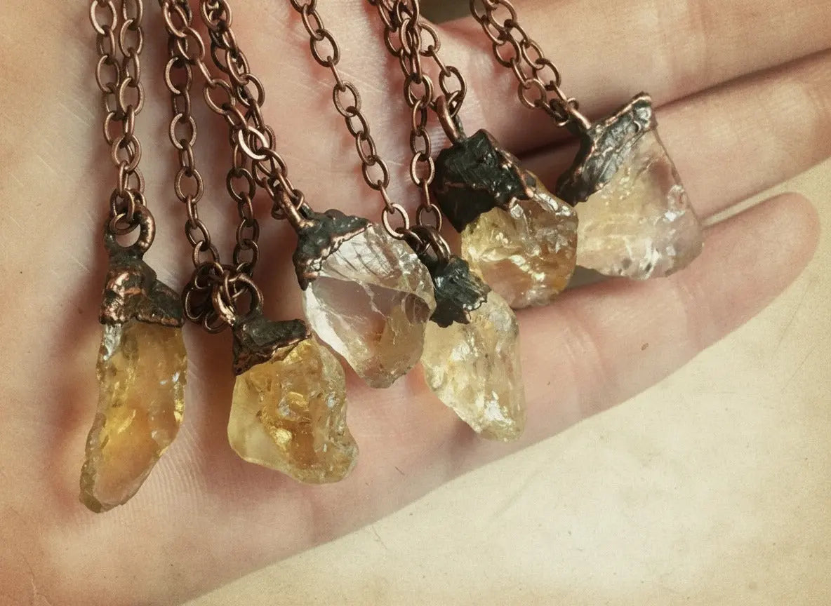 Citrine Necklace — Handcrafted Antique Copper Talisman for Clarity | Blackbird & Sage