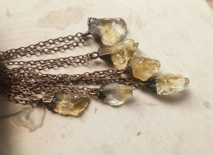 Citrine Necklace — Handcrafted Antique Copper Talisman for Clarity | Blackbird & Sage
