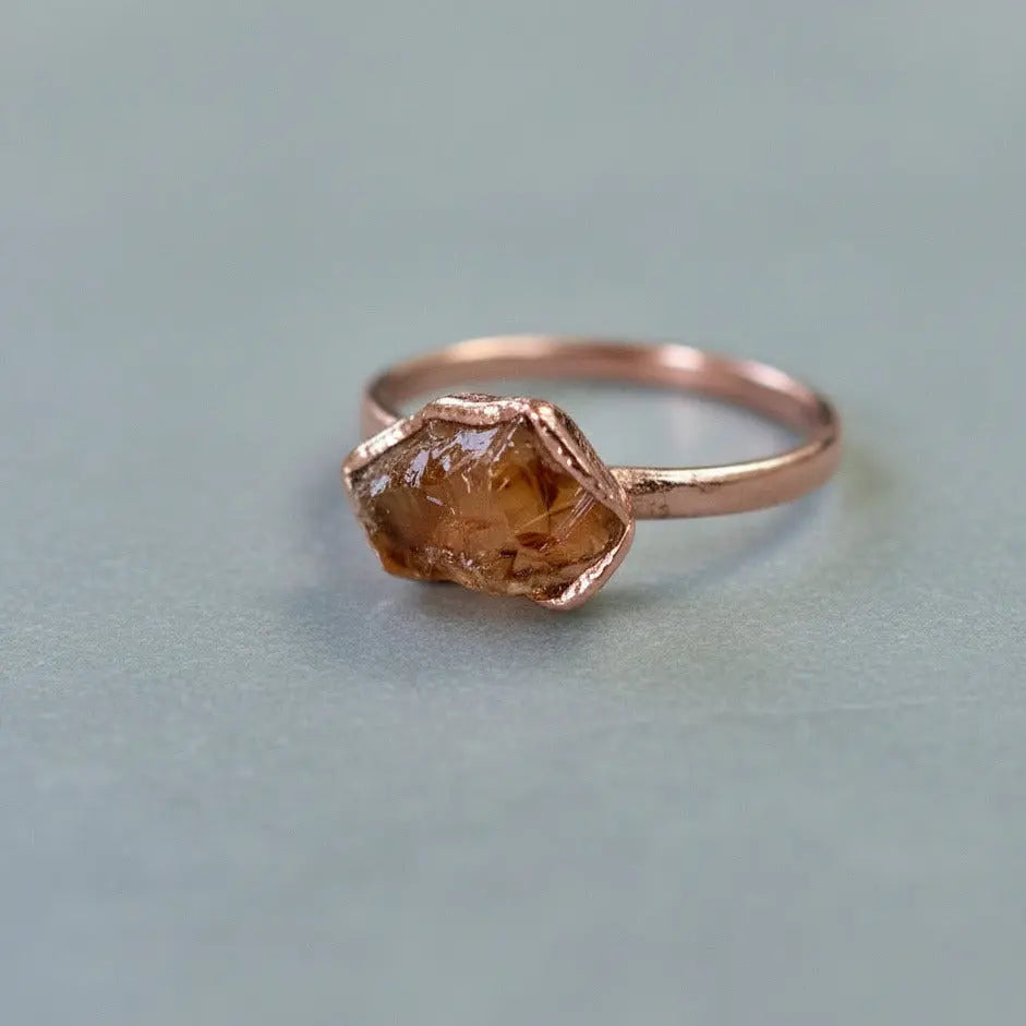 Raw Citrine Ring - Blackbird & Sage