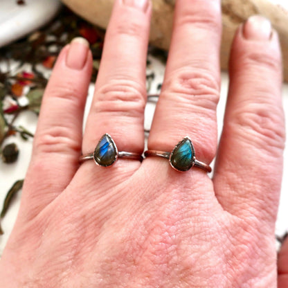 Blue Labradorite Electroformed Ring Labradorite Jewelry Ring for Her Rings for Women Blue Flash Boho Ring Electroformed Ring Blackbird & Sage Jewelry