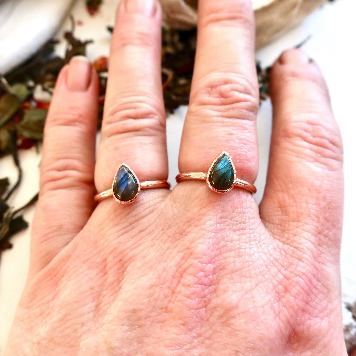 Blue Labradorite Electroformed Ring Labradorite Jewelry Ring for Her Rings for Women Blue Flash Boho Ring Electroformed Ring Blackbird & Sage Jewelry