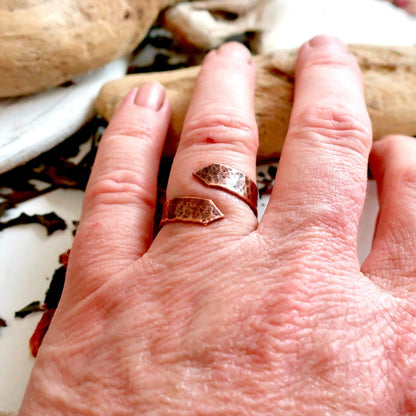 Arrow Wide Band Copper Ring, Arrow Antique Copper Ring, Electroformed Copper Jewelry, Valentines Gift Blackbird & Sage Jewelry