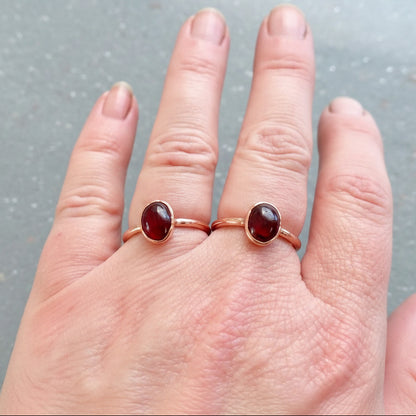 Garnet Copper Ring - Boho | Handmade by Blackbird & Sage 