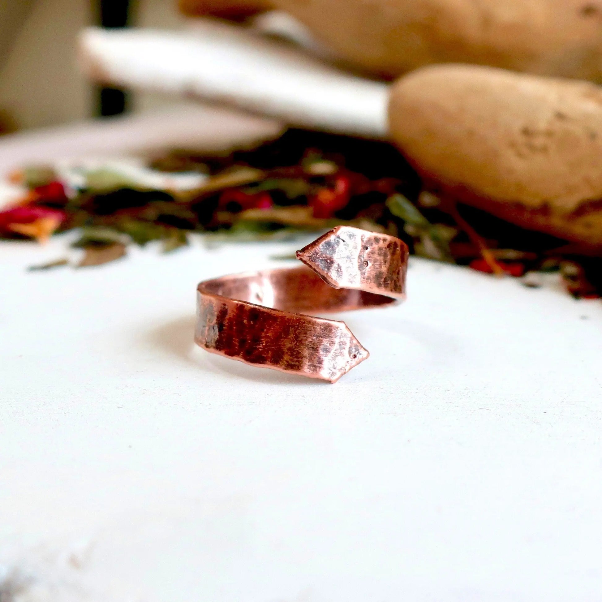 Arrow Wide Band Copper Ring, Arrow Antique Copper Ring, Electroformed Copper Jewelry, Valentines Gift Blackbird & Sage Jewelry