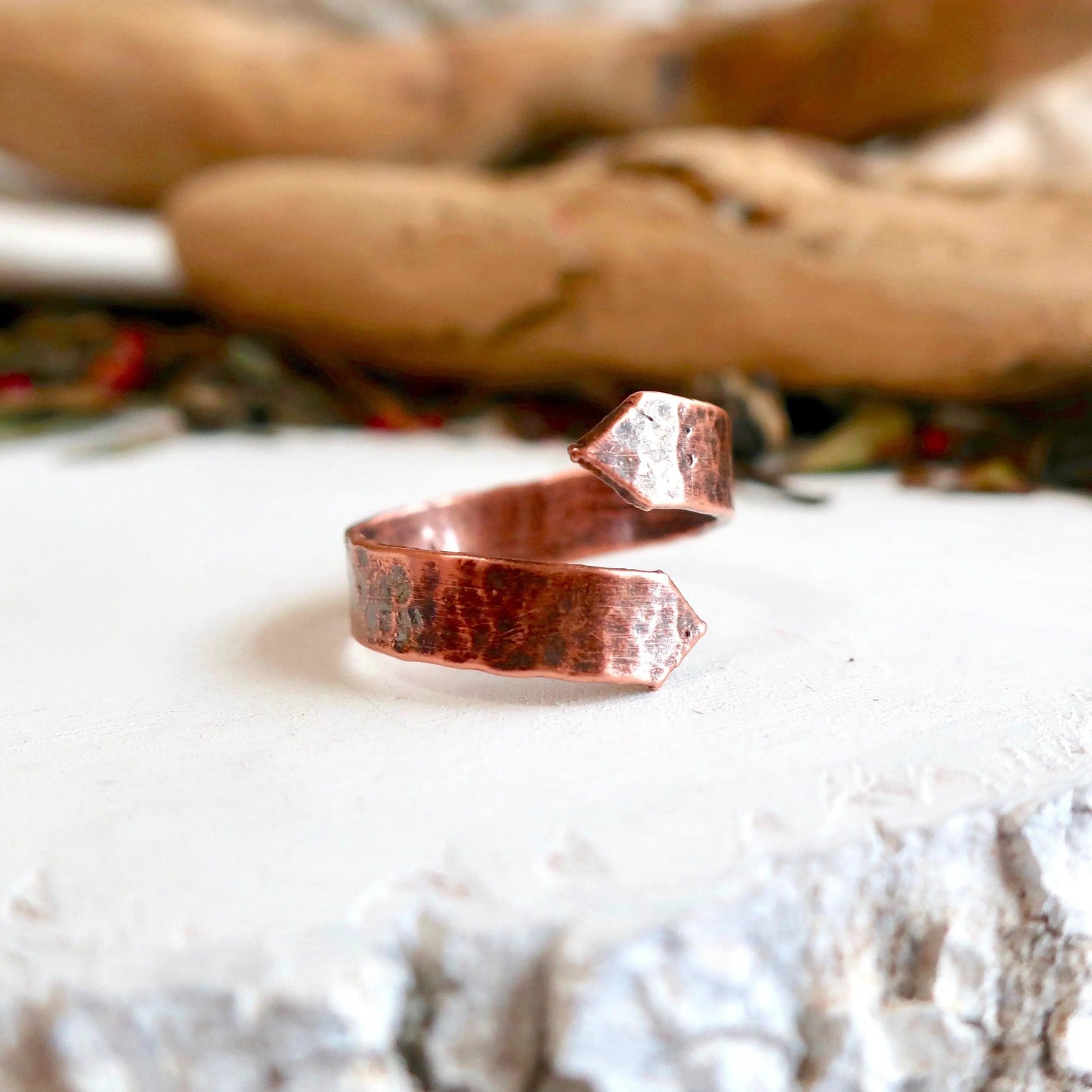 Arrow Wide Band Copper Ring, Arrow Antique Copper Ring, Electroformed Copper Jewelry, Valentines Gift Blackbird & Sage Jewelry