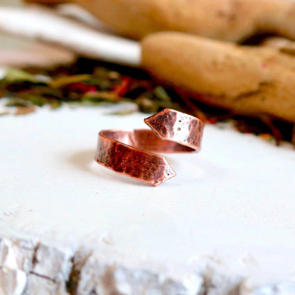 Arrow Wide Band Copper Ring, Arrow Antique Copper Ring, Electroformed Copper Jewelry, Valentines Gift Blackbird & Sage Jewelry
