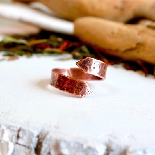 Arrow Wide Band Copper Ring, Arrow Antique Copper Ring, Electroformed Copper Jewelry, Valentines Gift Blackbird & Sage Jewelry