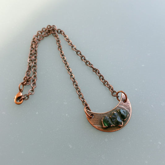 Black Tourmaline Crescent Moon Necklace - Blackbird & Sage Jewelry