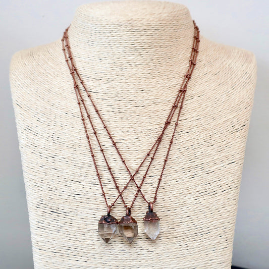 Raw Quartz Point Necklace, Quartz Jewelry, Crystal Pendant, Quartz Necklace, Rustic Jewelry, Copper and Crystals, Healing Stones Blackbird & Sage Jewelry