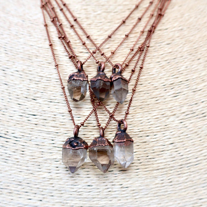 Raw Quartz Point Necklace, Quartz Jewelry, Crystal Pendant, Quartz Necklace, Rustic Jewelry, Copper and Crystals, Healing Stones Blackbird & Sage Jewelry