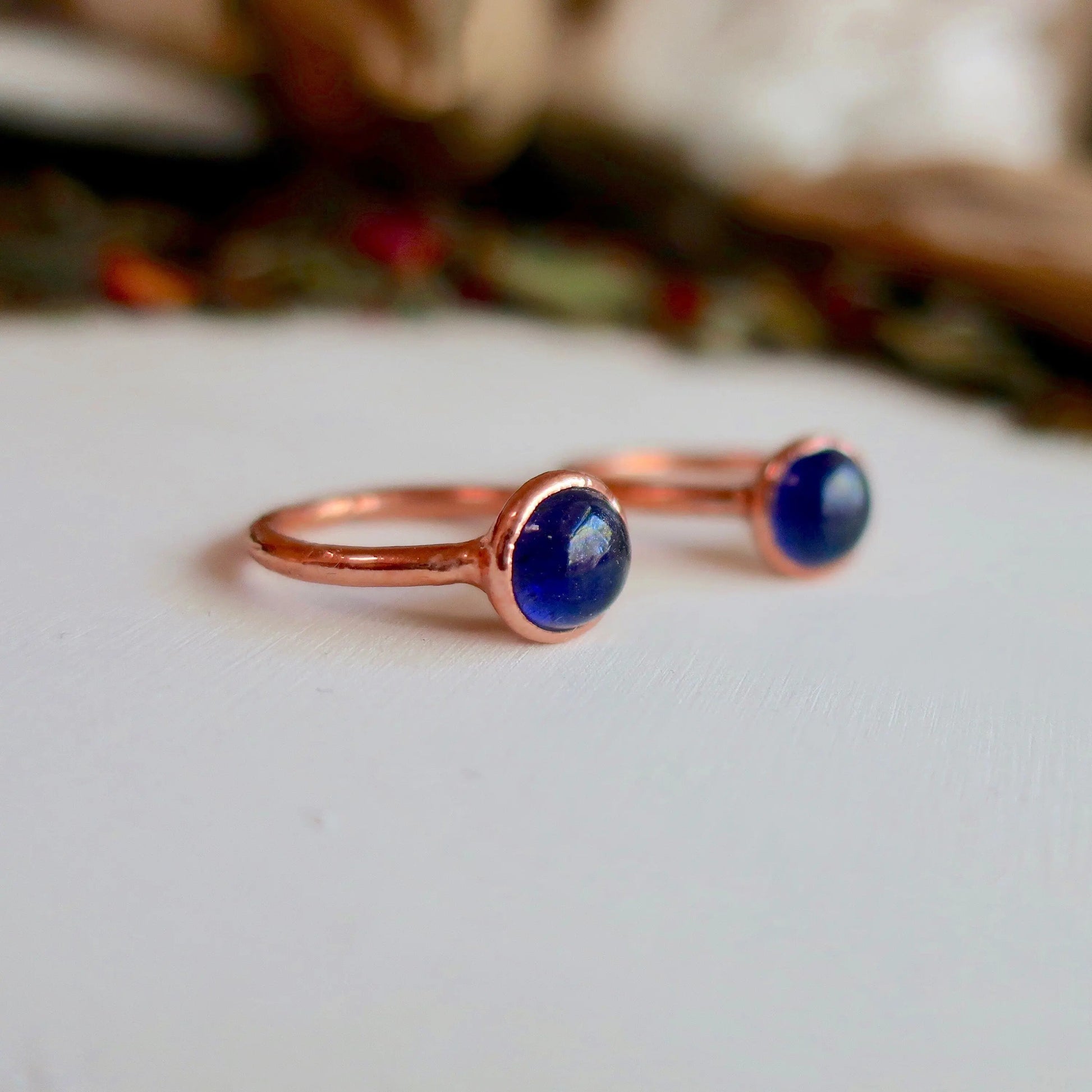 Iolite and Ring Iolite Band Electroformed Copper Jewelry Electroformed Ring Jewelry Gift for Her Bohemian Jewelry, Valentines Gift Blackbird & Sage Jewelry