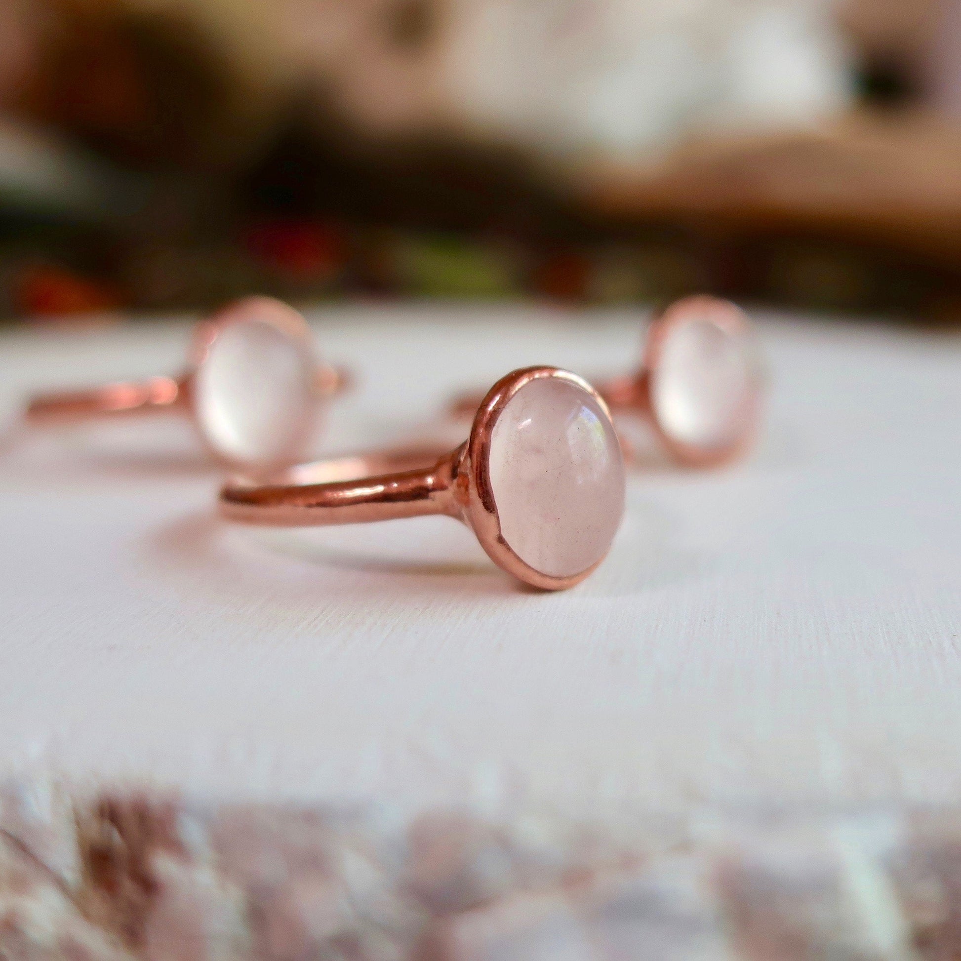 Rose Quartz Electroformed Ring, Rose Quartz Jewelry, Electroformed Ring, Electroform Crystal Jewelry, Valentines Gift Blackbird & Sage Jewelry
