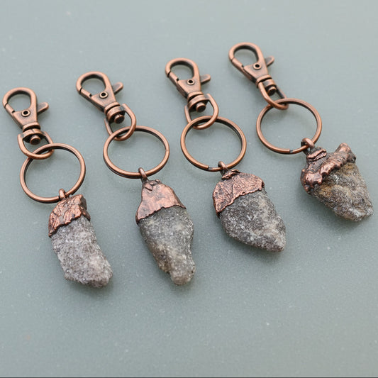 Raw Lepidolite Crystal Keychain, Lepidolite Raw Crystal Accessory, Electroformed Lepidolite Key Fob, Copper Key Chain Blackbird & Sage Jewelry