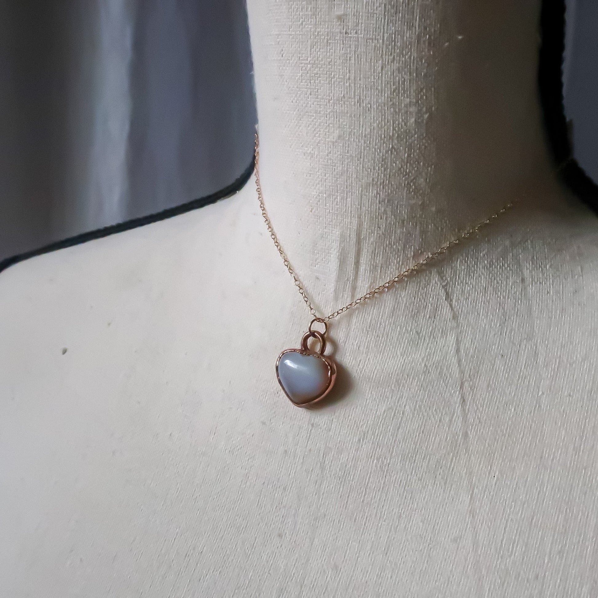Small Carnelian Heart in Electroformed Copper with Rose Gold Fill Necklace, Carnelian Crystal Jewelry, Small Necklace, Boho Copper Jewelry Blackbird & Sage Jewelry