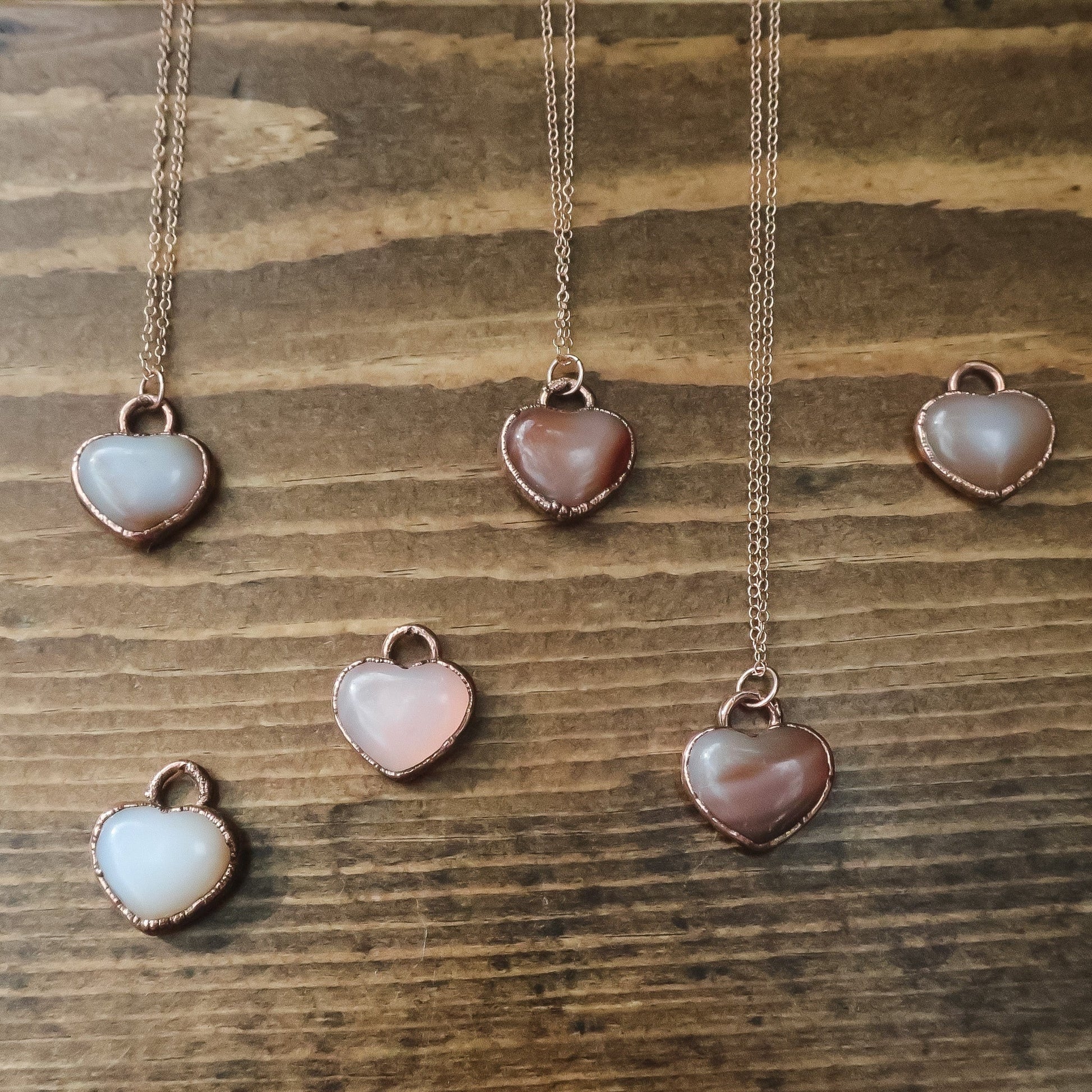 Small Carnelian Heart in Electroformed Copper with Rose Gold Fill Necklace, Carnelian Crystal Jewelry, Small Necklace, Boho Copper Jewelry Blackbird & Sage Jewelry