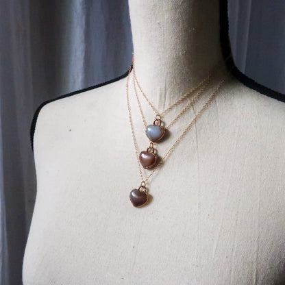 Small Carnelian Heart in Electroformed Copper with Rose Gold Fill Necklace, Carnelian Crystal Jewelry, Small Necklace, Boho Copper Jewelry Blackbird & Sage Jewelry