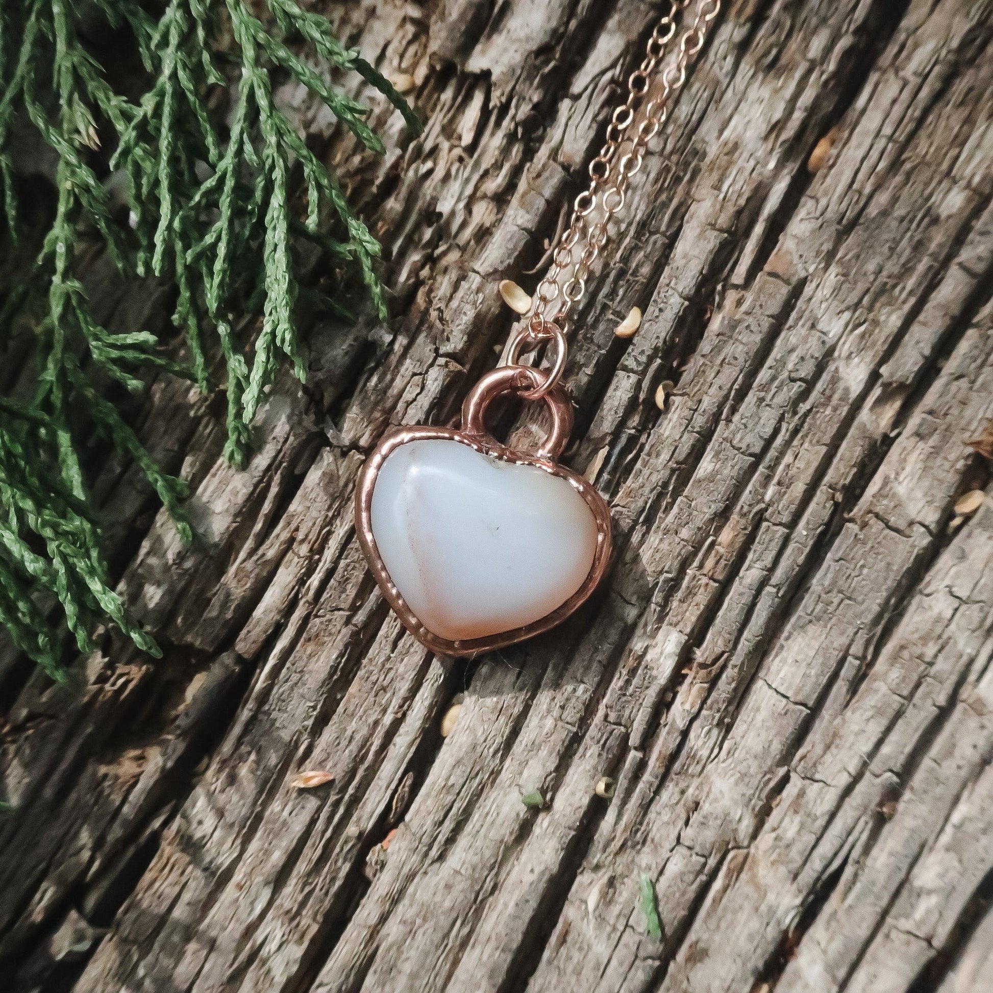 Small Carnelian Heart in Electroformed Copper with Rose Gold Fill Necklace, Carnelian Crystal Jewelry, Small Necklace, Boho Copper Jewelry Blackbird & Sage Jewelry