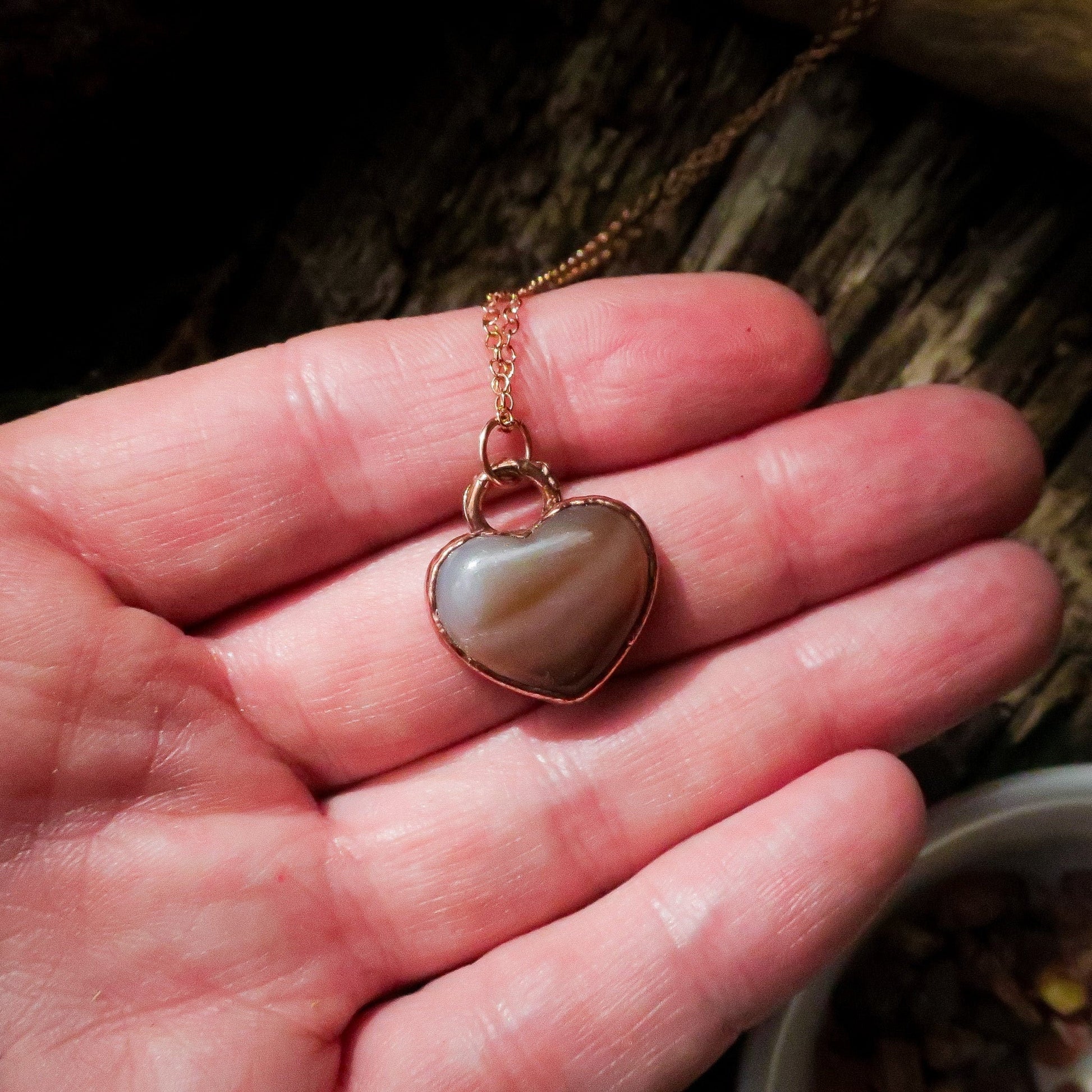 Small Carnelian Heart in Electroformed Copper with Rose Gold Fill Necklace, Carnelian Crystal Jewelry, Small Necklace, Boho Copper Jewelry Blackbird & Sage Jewelry