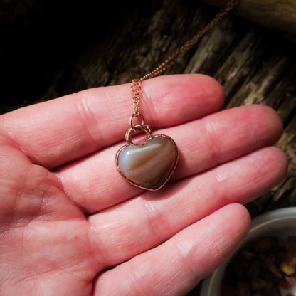 Small Carnelian Heart in Electroformed Copper with Rose Gold Fill Necklace, Carnelian Crystal Jewelry, Small Necklace, Boho Copper Jewelry Blackbird & Sage Jewelry