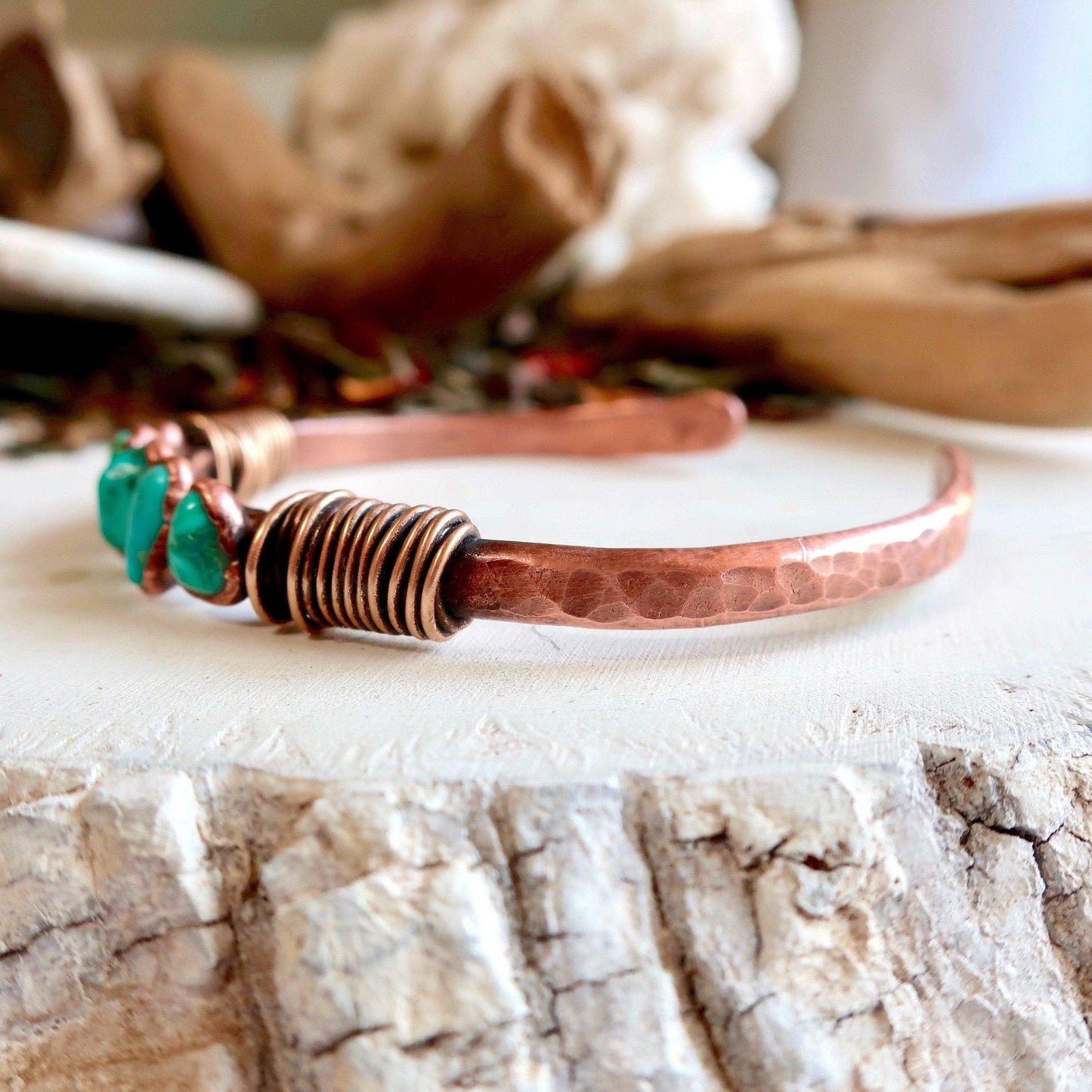 Raw Turquoise Bracelet for Solace for the Spirit - Blackbird & Sage Jewelry