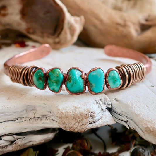 Raw Turquoise Bracelet for Solace for the Spirit - Blackbird & Sage Jewelry