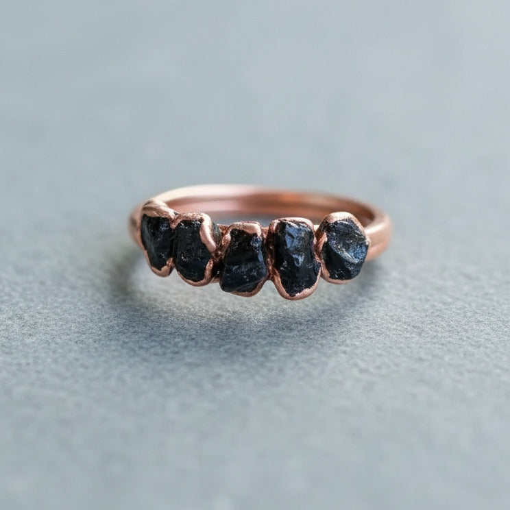 Black Tourmaline Multistone Ring – Blackbird & Sage Jewelry