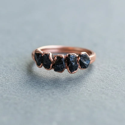 Black Tourmaline Multistone Ring – Blackbird & Sage Jewelry