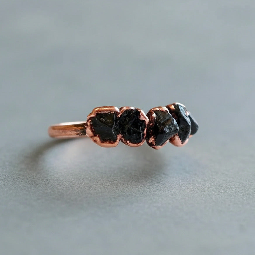 Black Tourmaline Multistone Ring - Blackbird & Sage Jewelry
